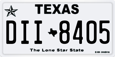 TX license plate DII8405