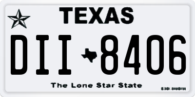 TX license plate DII8406