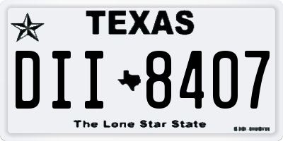 TX license plate DII8407