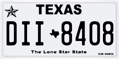 TX license plate DII8408