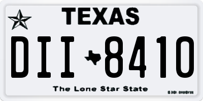 TX license plate DII8410