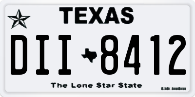 TX license plate DII8412