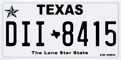 TX license plate DII8415
