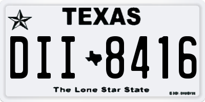 TX license plate DII8416