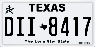 TX license plate DII8417