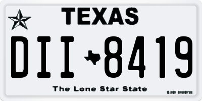 TX license plate DII8419