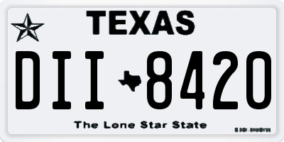 TX license plate DII8420