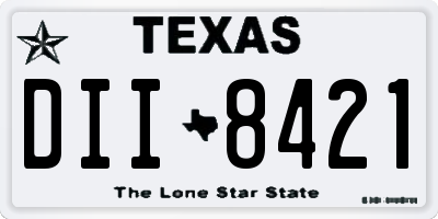 TX license plate DII8421
