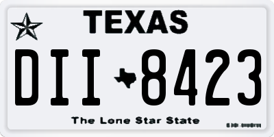 TX license plate DII8423