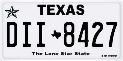 TX license plate DII8427