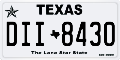 TX license plate DII8430