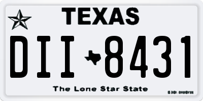 TX license plate DII8431