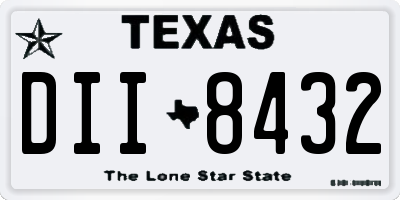 TX license plate DII8432