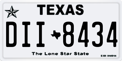 TX license plate DII8434