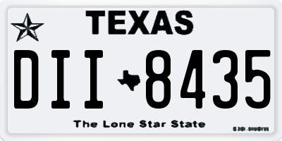 TX license plate DII8435