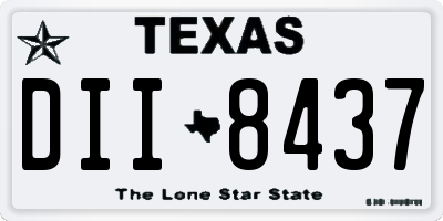 TX license plate DII8437