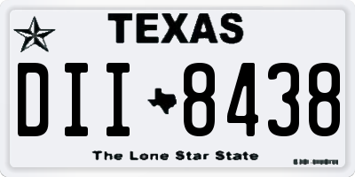 TX license plate DII8438
