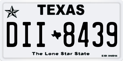 TX license plate DII8439