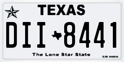 TX license plate DII8441