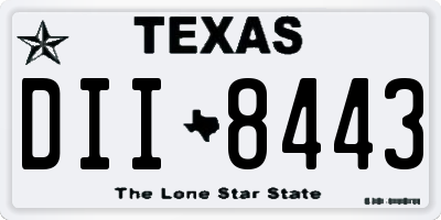 TX license plate DII8443