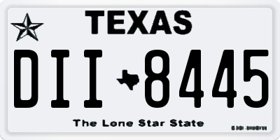 TX license plate DII8445