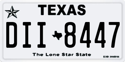 TX license plate DII8447