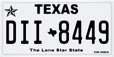 TX license plate DII8449