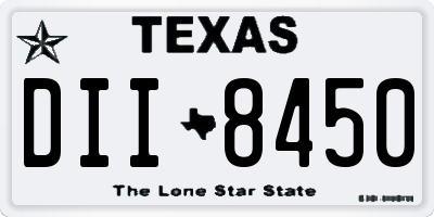 TX license plate DII8450