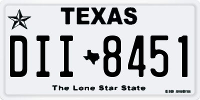 TX license plate DII8451