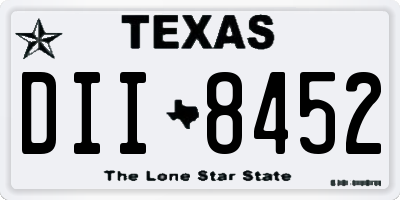 TX license plate DII8452