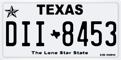 TX license plate DII8453
