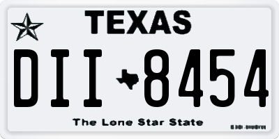 TX license plate DII8454