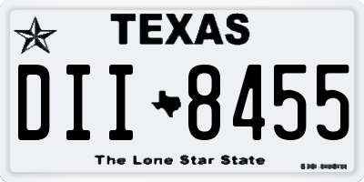 TX license plate DII8455