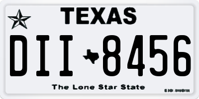 TX license plate DII8456