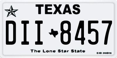 TX license plate DII8457