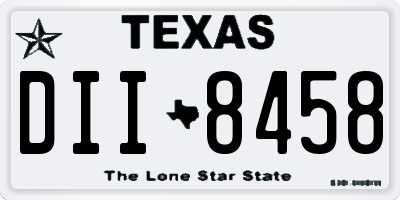 TX license plate DII8458
