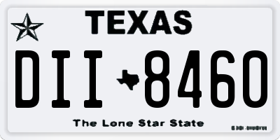 TX license plate DII8460