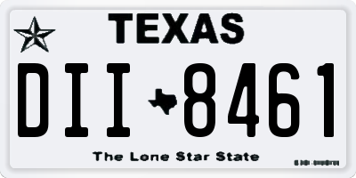 TX license plate DII8461