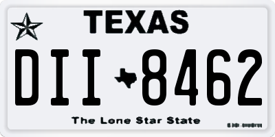 TX license plate DII8462