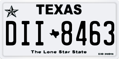 TX license plate DII8463