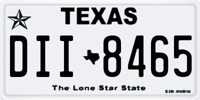 TX license plate DII8465