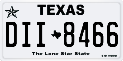 TX license plate DII8466