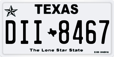TX license plate DII8467