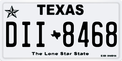 TX license plate DII8468