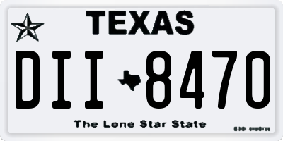 TX license plate DII8470