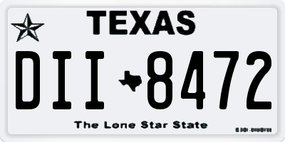 TX license plate DII8472