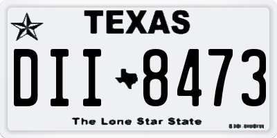 TX license plate DII8473
