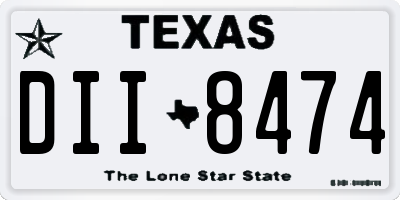 TX license plate DII8474