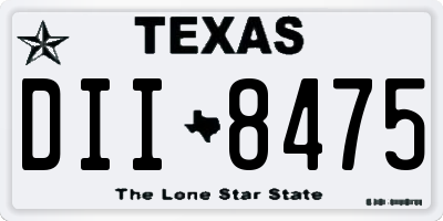 TX license plate DII8475