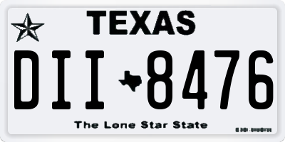 TX license plate DII8476